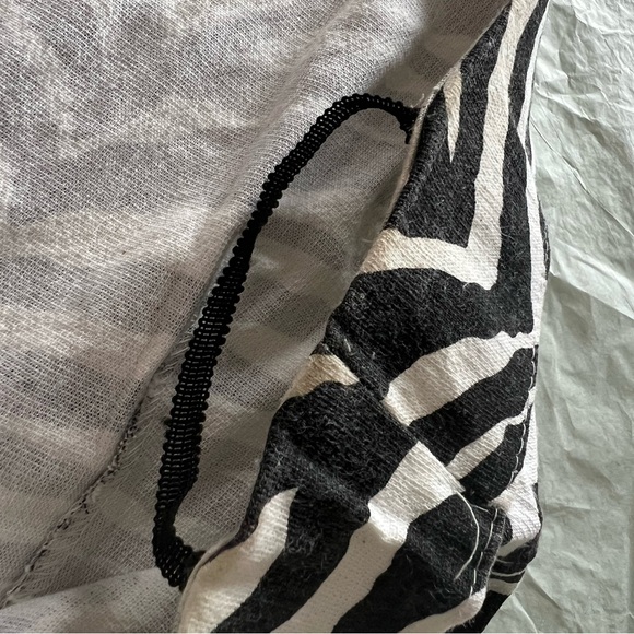 EUC VTG 90s L zebra stripe strapless dresss cotton/lycra side slits - Picture 3 of 16